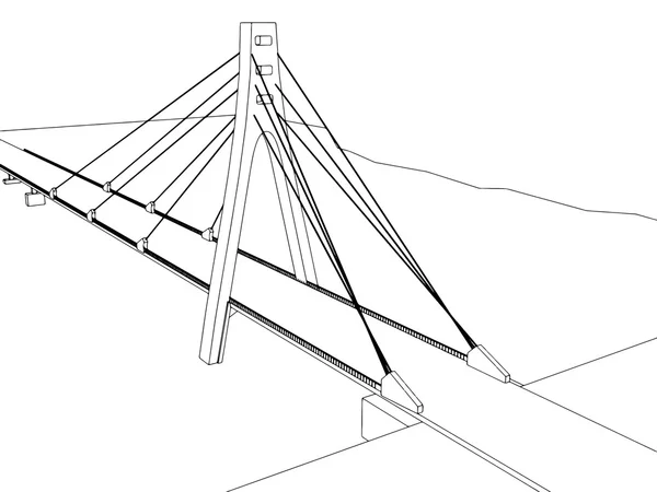 Ilustração de isolado cartoon ponte no branco — Vetor de Stock
