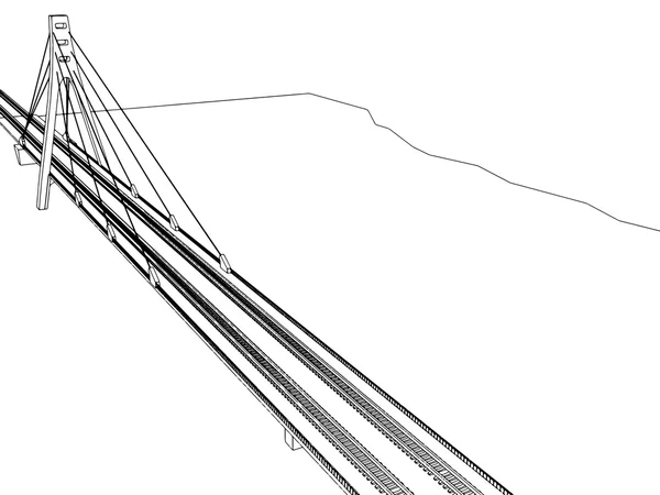 Eisenbahnvektorabbildung auf weiß — Stockvektor