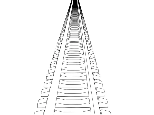 Järnvägen vektor illustration på vit — Stock vektor