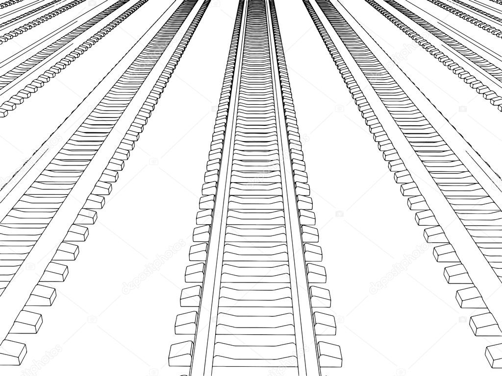 Railway vector illustration on white