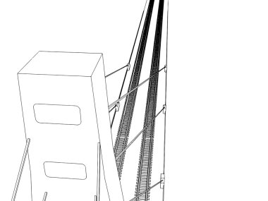 Tren vektör çizim üzerinde beyaz