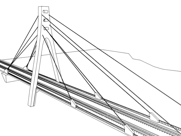 Spoorlijn vectorillustratie op wit — Stockvector