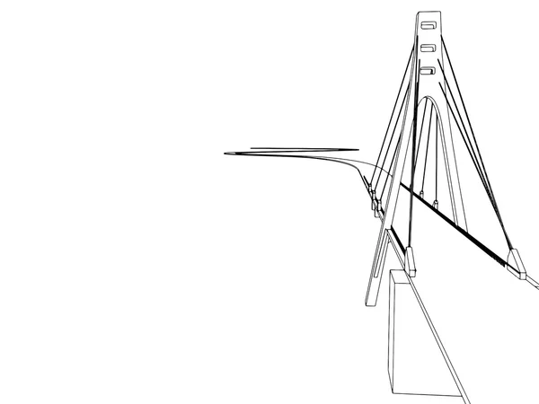 Hand drawn bridge, vector illustration — Stock Vector