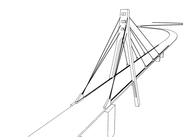 Ponte disegnato a mano, illustrazione vettoriale — Vettoriale Stock