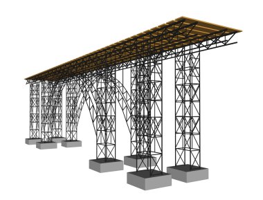 Bir köprü metro ile vektör çizim