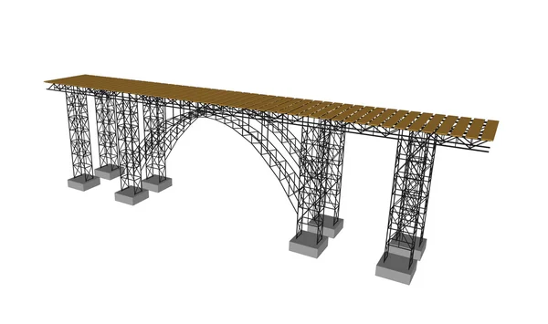 Vectorillustratie van een brug met metro — Stockvector