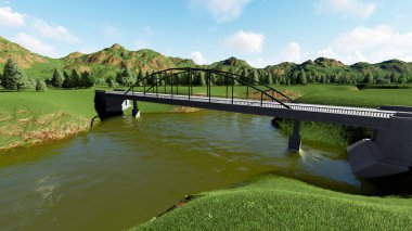Bridge ile kırsal manzara resmi