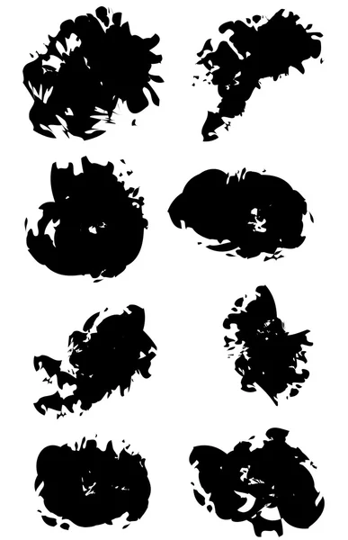 Vector set of 8 different grunge brush strokes. — Stock Vector