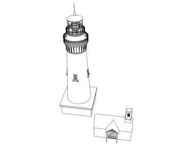 Açık renkli siluet deniz feneri