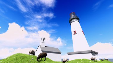 westerhever, Kuzey Denizi ünlü deniz feneri