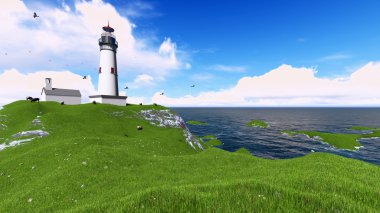 westerhever, Kuzey Denizi ünlü deniz feneri