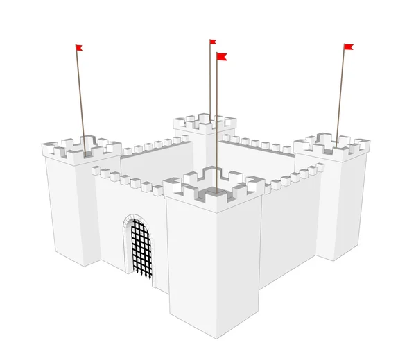 Vektor saubere Burg auf weißem Hintergrund — Stockvektor