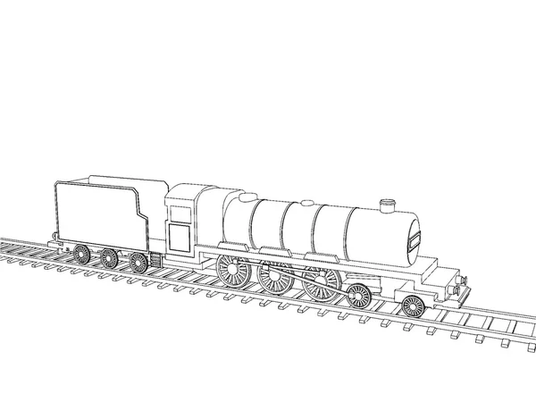 Tren contorno vector — Archivo Imágenes Vectoriales