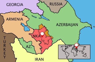 Vektör Dağlık Karabağ Cumhuriyeti harita