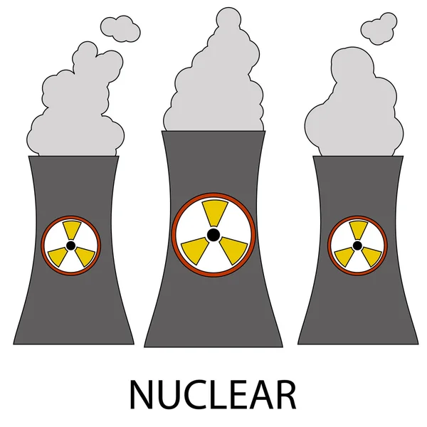 Ikona na białym tle elektrowni jądrowej roślin — Wektor stockowy