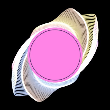 Vektör yuvarlak parlak etiket başlık çerçevesi