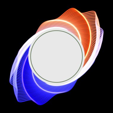 Vektör yuvarlak parlak etiket başlık çerçevesi