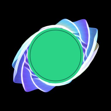 Vektör yuvarlak parlak etiket başlık çerçevesi