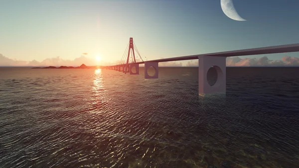 著名的金门大桥，3d 渲染 — 图库照片