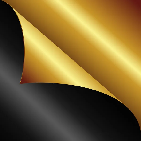 Feuille vectorielle de papier doré avec une boucle — Image vectorielle