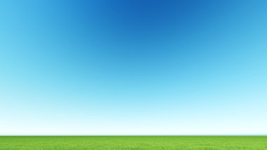 Güzel manzara, temiz mavi çim gökyüzü