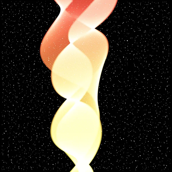 星の背景に抽象的なベクトル波 — ストックベクタ