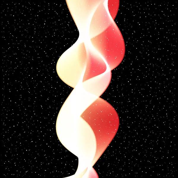 Onde vectorielle abstraite sur fond d'étoiles — Image vectorielle
