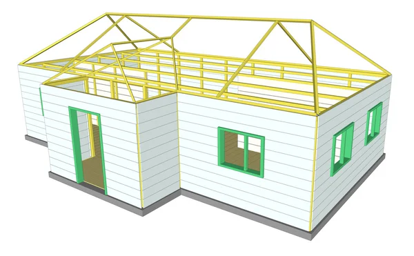 Gebouw in aanbouw technische — Stockvector