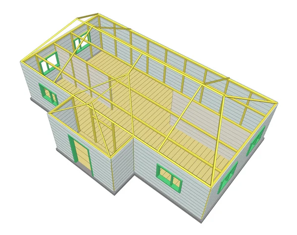 Gebouw in aanbouw technische — Stockvector