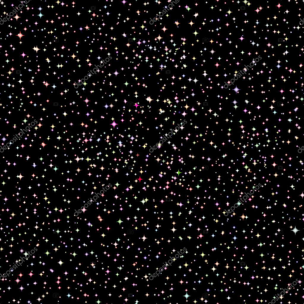 Vector Realistic seamless of the night sky with color stars and galaxies. 2