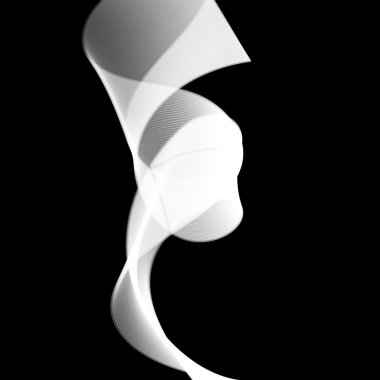 Vektör hassas duman dalgalar siyah arka plan üzerinde.