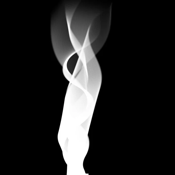 Vector Olas de humo delicadas sobre fondo negro . — Archivo Imágenes Vectoriales