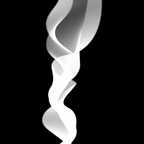 Vector Olas de humo delicadas sobre fondo negro . — Archivo Imágenes Vectoriales