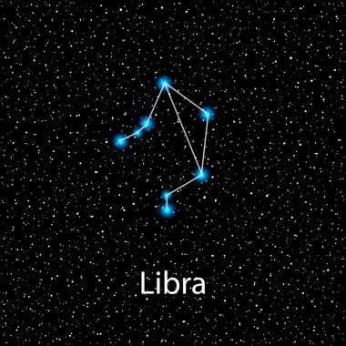 Terazi vektör Zodyak işareti parlak yıldız