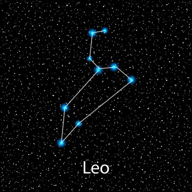 Leo vektör Zodyak işareti parlak yıldız