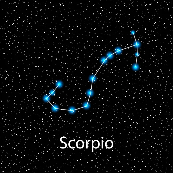 Scorpio vetor signo do zodíaco estrelas brilhantes — Vetor de Stock
