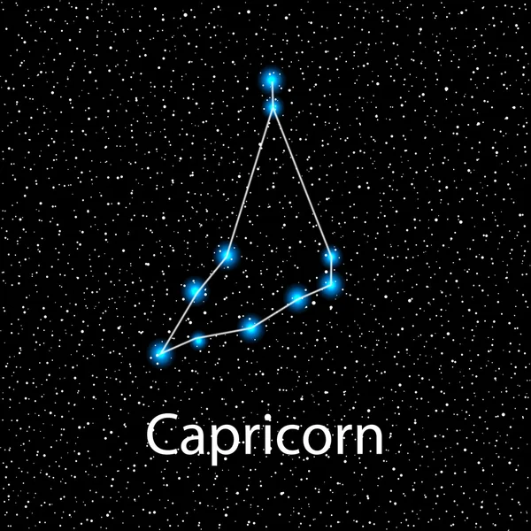 Capricorn vector Zodiac sign  bright stars — Stock Vector