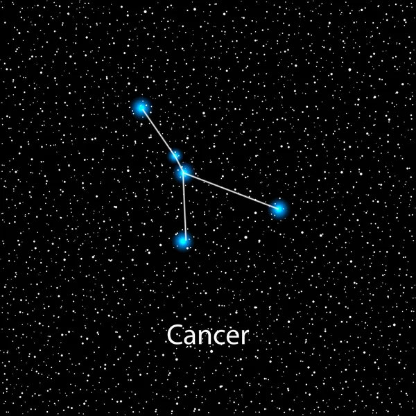 Vektor kanker Zodiac tanda bintang terang - Stok Vektor
