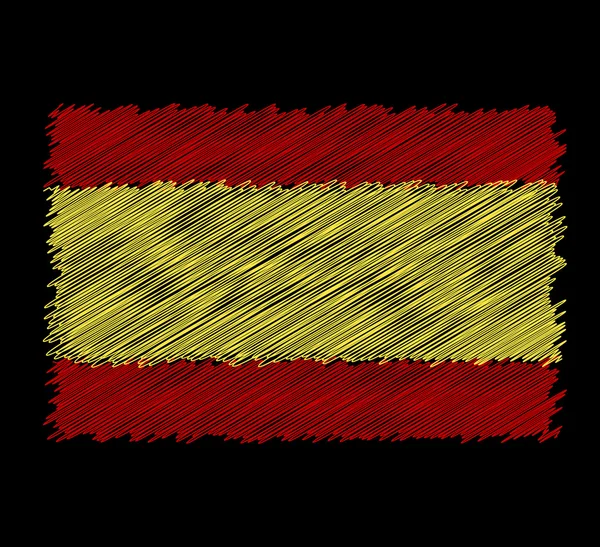Vector flaga Hiszpanii przez brudne szczotki — Wektor stockowy
