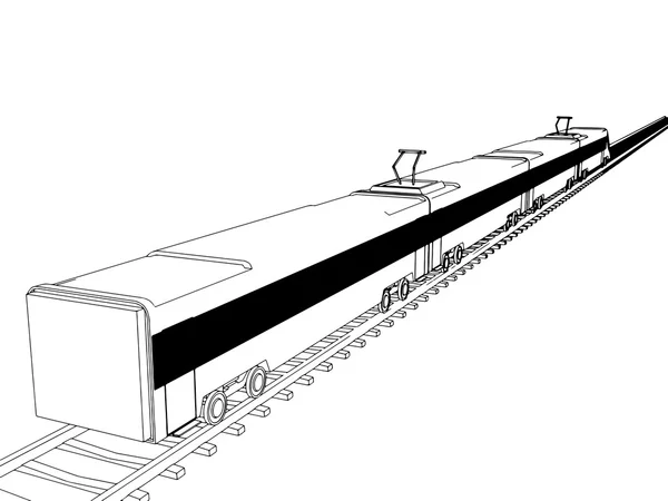 Вектор контура поезда — стоковый вектор