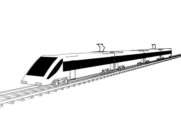 Vecteur de contour train — Image vectorielle