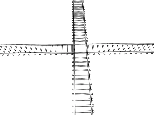 矢量图像铁路轨道 — 图库矢量图片