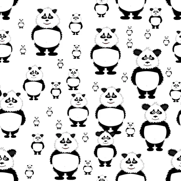 Modèle vectoriel sans couture ours Panda — Image vectorielle