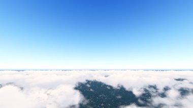 Gökyüzü ve bulutlar halat 3d render