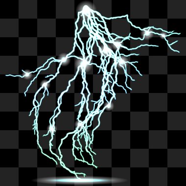 saydamlığı olan gerçekçi Lightning'ler izole