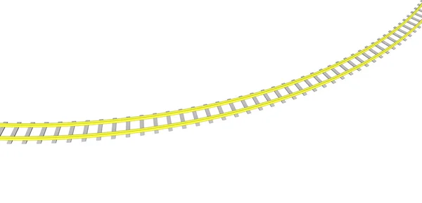 Imagen vectorial Ferrocarril amarillo sobre blanco — Archivo Imágenes Vectoriales