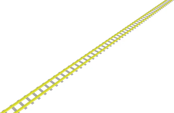 Vektorbild Gelbe Eisenbahn auf Weiß — Stockvektor