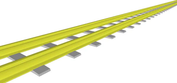 Imagen vectorial Ferrocarril amarillo sobre blanco — Archivo Imágenes Vectoriales