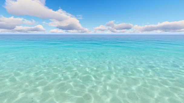 Tiro calmo e tranquilo de um mar suavemente batendo e céu agradável — Vídeo de Stock