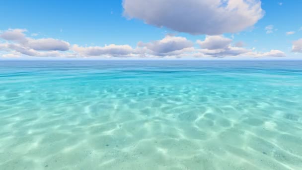 Lugnt och stilla skott av ett mjukt lappande hav och fin himmel — Stockvideo